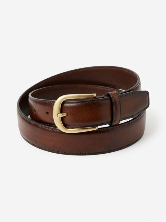 Burnished Calfskin Dress Belt